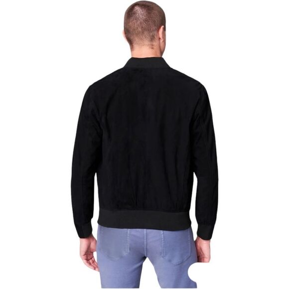 New  100% Goat Leather Bomber Black Suede BLANK NYC Nordstrom’s Men’s $398 - Picture 4 of 4